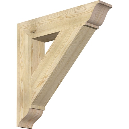 Ekena Millwork Traditional Traditional Rough Sawn Bracket, Douglas Fir, 6"W x 32"D x 32"H BKT06X32X32TRA01RDF